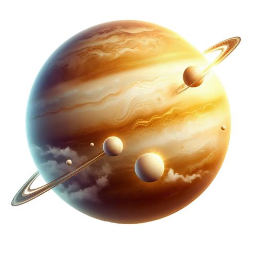Jupiter med Ringe og Måner