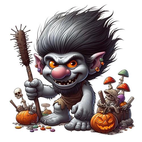 Skræmmende Trold med Halloween Tema
