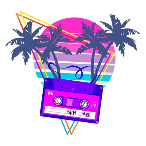 Retro Vibes with Cassette and Palms
