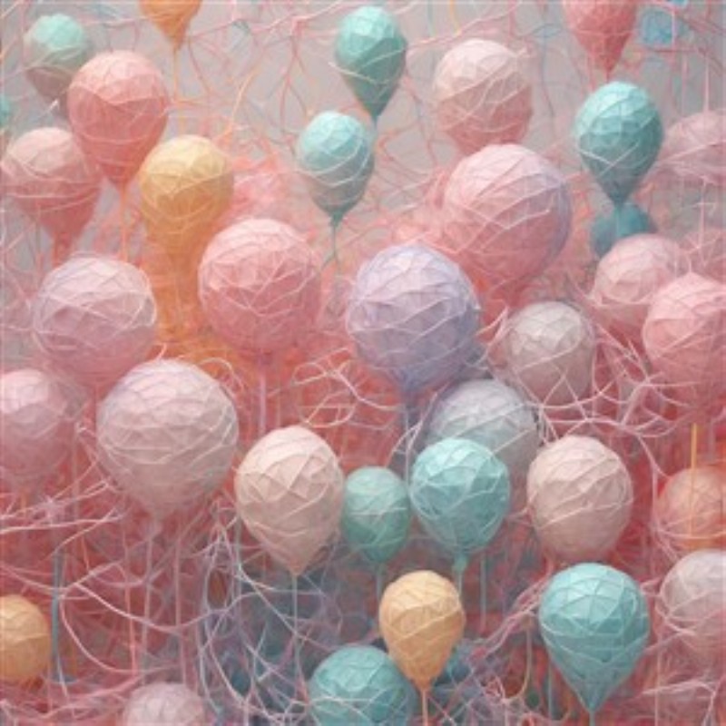Drømmende Pastelballoner - Oplev en fortryllende samling af geometriske balloner i bløde pastelnuancer, der giver ethvert rum en let og livlig atmosfære. Dette kunstværk emmer af legesyge og glæde, perfekt til at sætte prikken over i'et i dit hjem.