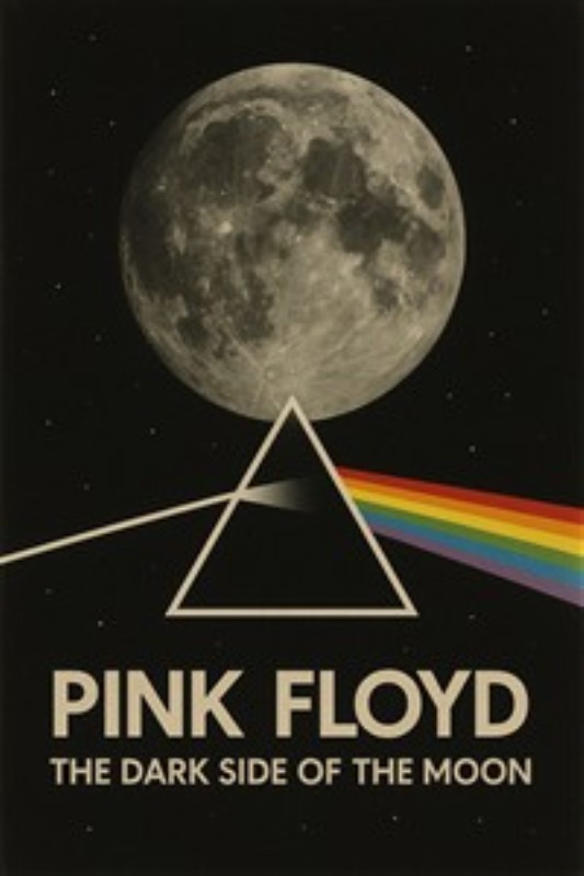 Pink Floyd - Mørkets Side af Månen - Oplev det legendariske albumcover fra Pink Floyd, præget af det mystiske prisme og den strålende regnbue. Dette kunstværk indfanger essensen af musikken og tilføjer en magisk atmosfære til dit rum.