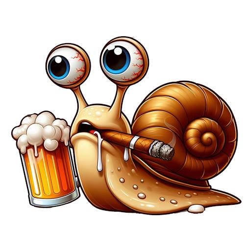 Snygg Snegl med Øl og Cigar